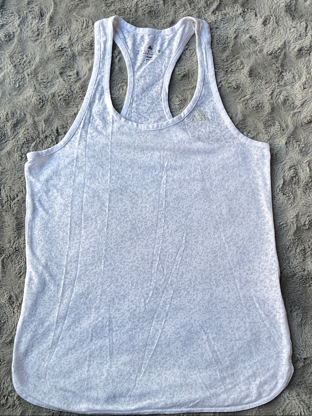 adidas White Racerback Tank Top